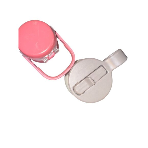 Set Of 3 Water Bottles: Pink Insulated With Flip Lid Copper Hammered White Built - Picture 2 of 12